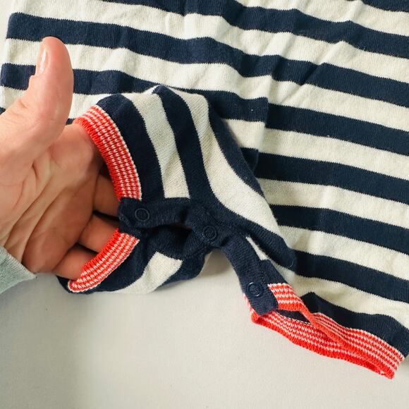Vintage Nautical Striped Sailor Lightweight Romper - Picture 8 of 10